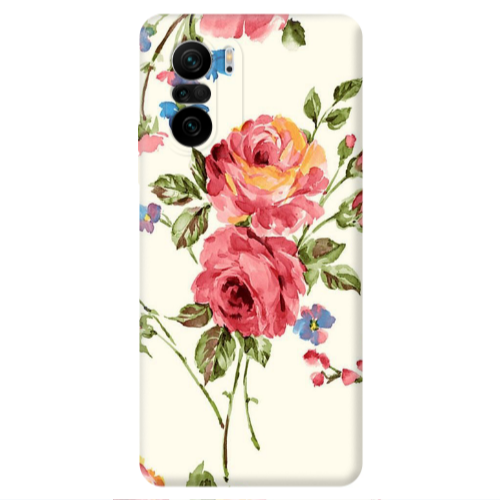 Xiaomi Poco F3 Violet and rose Transparent Silicone TPU Θήκη