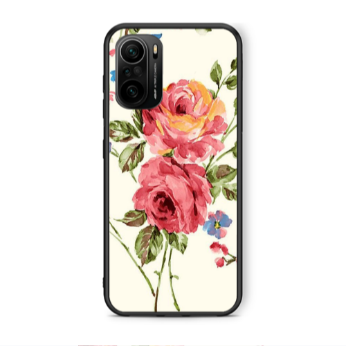 Xiaomi Poco F3 Violet and rose Black Glossy Θήκη