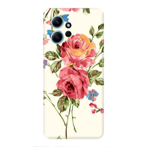 Xiaomi Redmi Note 12 4G Violet and rose Transparent Silicone TPU Θήκη