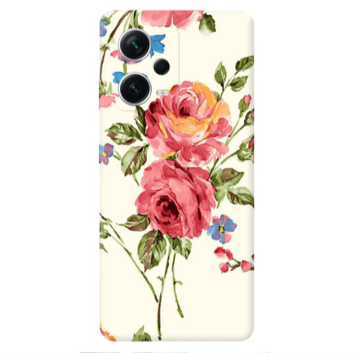 Xiaomi Redmi Note 12 5G Violet and rose Transparent Silicone TPU Θήκη