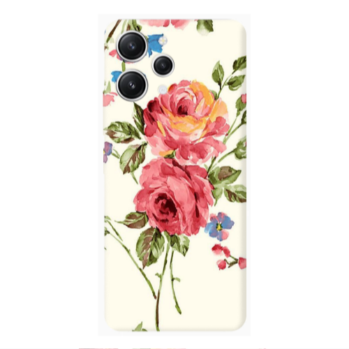 Xiaomi Redmi 12 Violet and rose Transparent Silicone TPU Θήκη