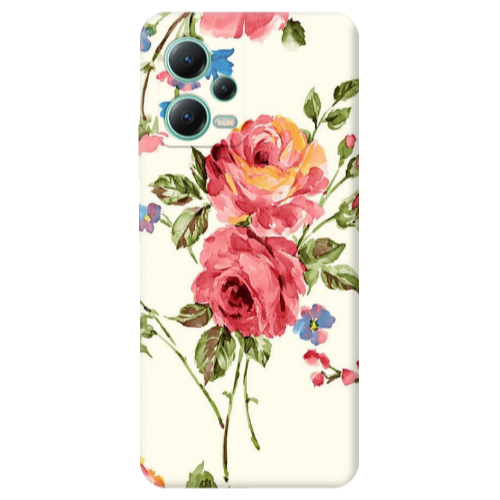 Xiaomi Redmi Note 12 Pro Plus 5G Violet and rose Transparent Silicone TPU Θήκη