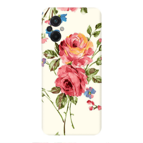 Xiaomi Poco M5 Violet and rose Transparent Silicone TPU Θήκη