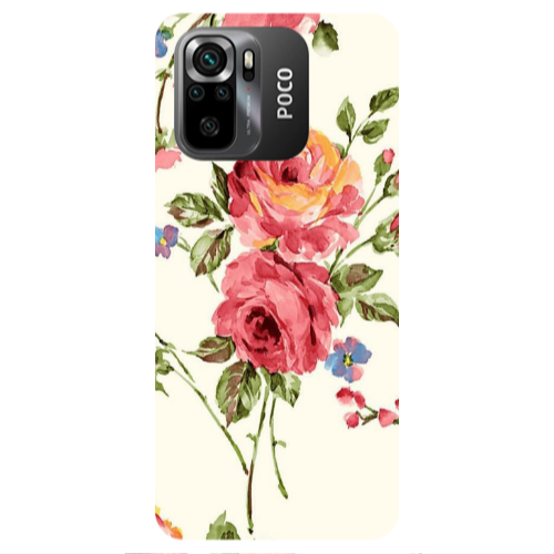 Xiaomi Poco M5 s Violet and rose Transparent Silicone TPU Θήκη