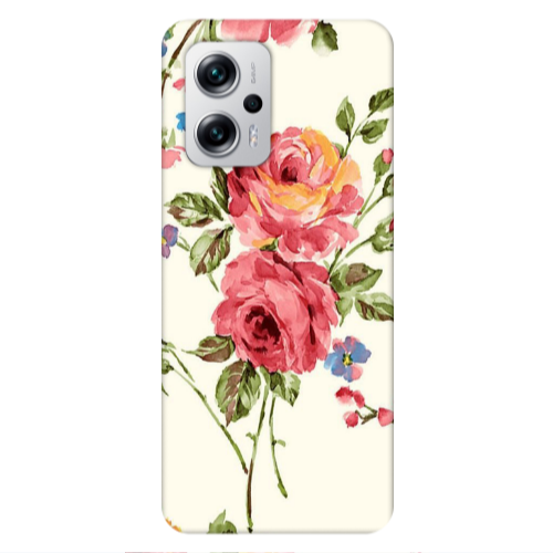 Xiaomi Poco X4 GT Violet and rose Transparent Silicone TPU Θήκη