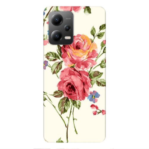 Xiaomi Poco X5 Violet and rose Transparent Silicone TPU Θήκη