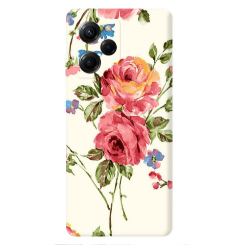 Xiaomi Poco X5 Pro Violet and rose Transparent Silicone TPU Θήκη
