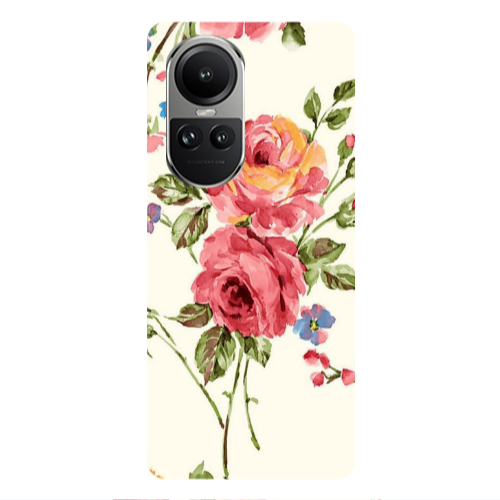 Oppo Reno10 5G Violet and rose Transparent Silicone TPU Θήκη