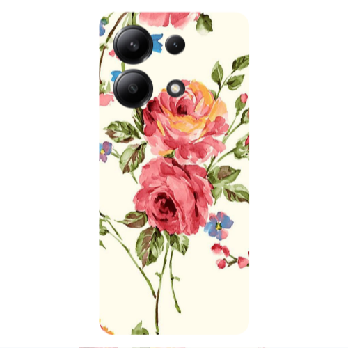 Xiaomi Redmi Note 13 4G Violet and rose Transparent Silicone TPU Θήκη