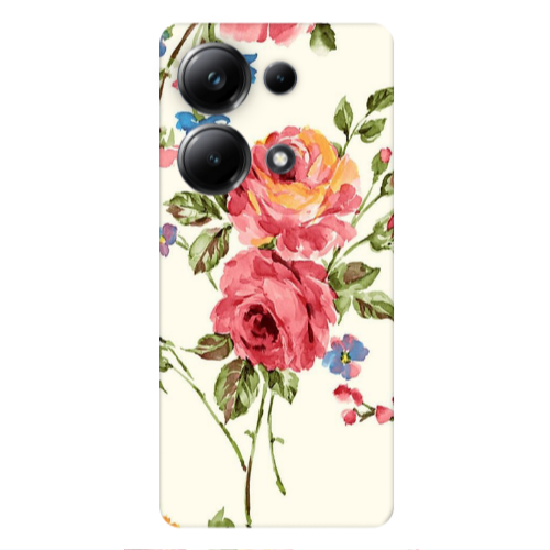 Xiaomi Poco M6 Pro 4G Violet and rose Transparent Silicone TPU Θήκη