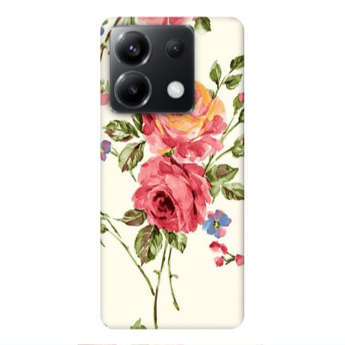 Xiaomi Poco X6 5G Violet and rose Transparent Silicone TPU Θήκη