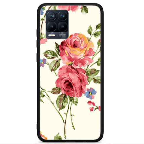 Realme 8 i Violet and rose Black Glossy Θήκη