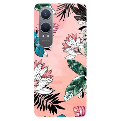 Oneplus Nord Ce 4 lite Tropical flowers Transparent Silicone TPU Θήκη