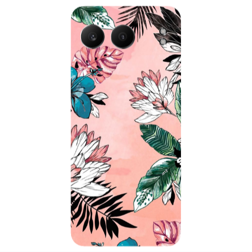 Oneplus Nord 4 Tropical flowers Transparent Silicone TPU Θήκη