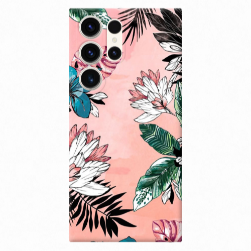 Samsung S25 Ultra Tropical flowers Transparent Silicone TPU Θήκη