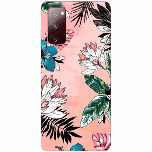 Samsung S20 FE Tropical flowers Transparent Silicone TPU Θήκη