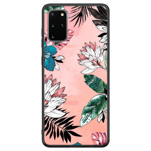 Samsung S20 FE Tropical flowers Black Glossy Θήκη
