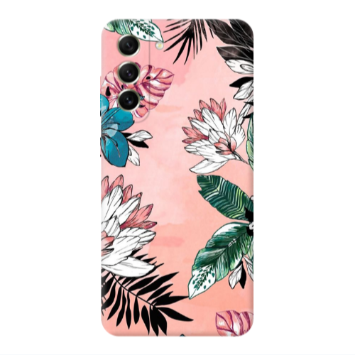 Samsung S21 PLUS Tropical flowers Transparent Silicone TPU Θήκη