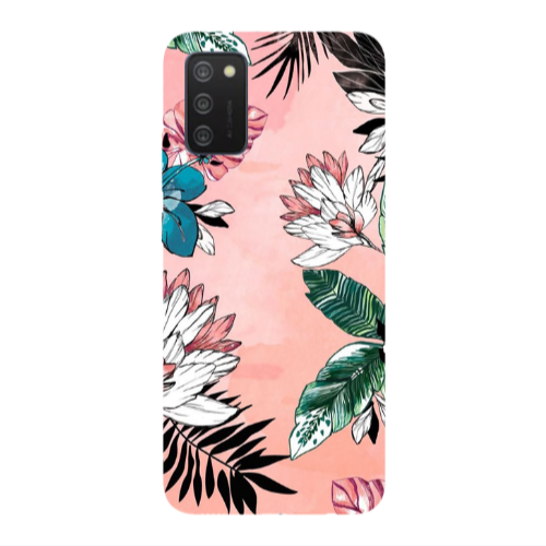 Samsung A03S Tropical flowers Transparent Silicone TPU Θήκη