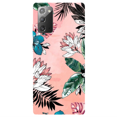 Samsung Note 20 Tropical flowers Transparent Silicone TPU Θήκη