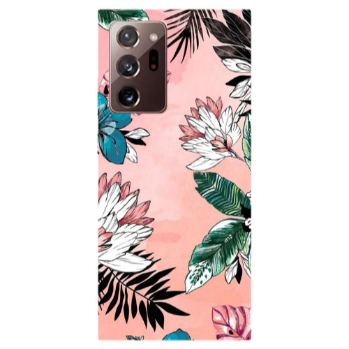 Samsung Note 20 Ultra Tropical flowers Transparent Silicone TPU Θήκη
