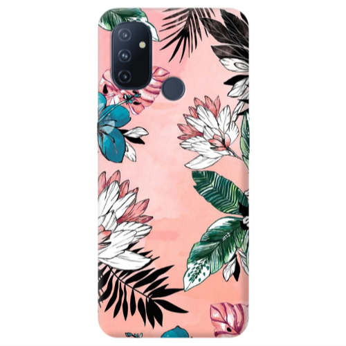 Oneplus Nord 100 Tropical flowers Transparent Silicone TPU Θήκη