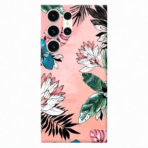 Samsung S23 Ultra Tropical flowers Transparent Silicone TPU Θήκη