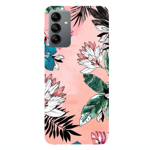 Samsung A13 5G Tropical flowers Transparent Silicone TPU Θήκη