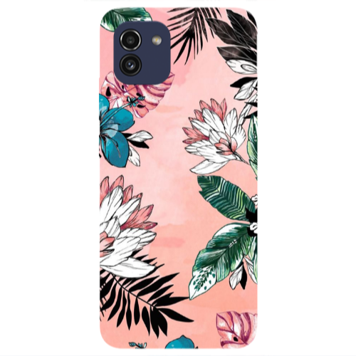 Samsung A03 Tropical flowers Transparent Silicone TPU Θήκη