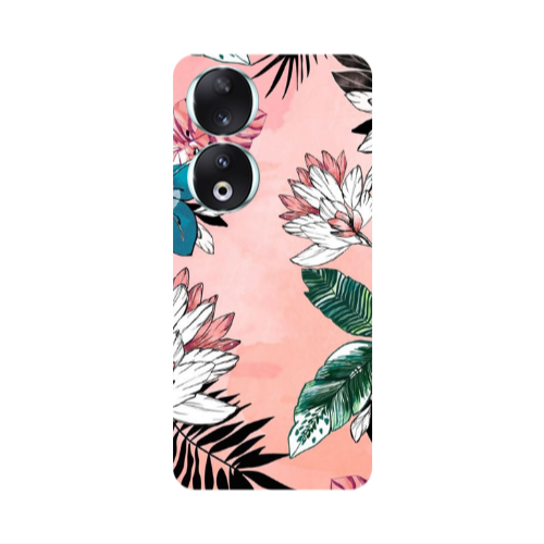 Honor 90 5G Tropical flowers Transparent Silicone TPU Θήκη