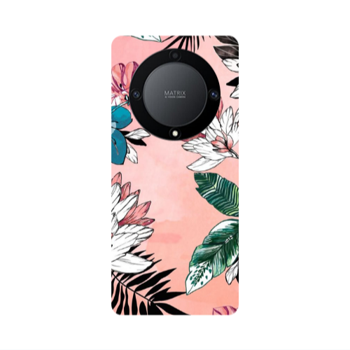 Honor Magic5 Lite 5G Tropical flowers Transparent Silicone TPU Θήκη