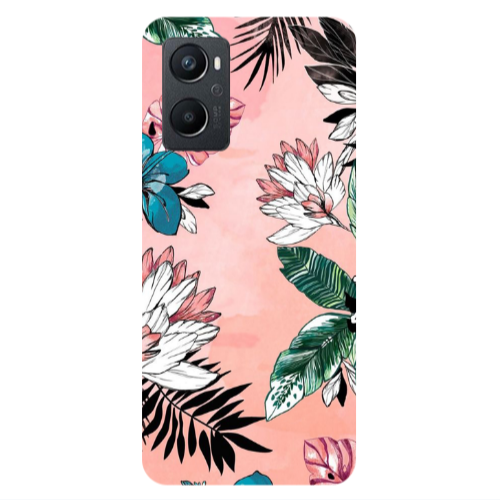 Oppo A 96 Tropical flowers Transparent Silicone TPU Θήκη