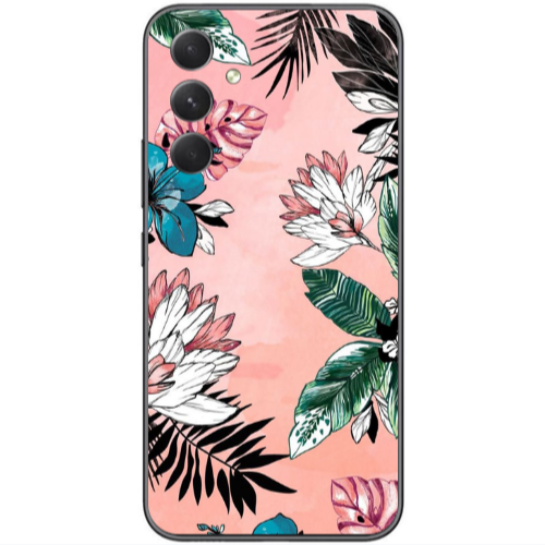 Samsung Galaxy A25 Tropical flowers Transparent Silicone TPU Θήκη