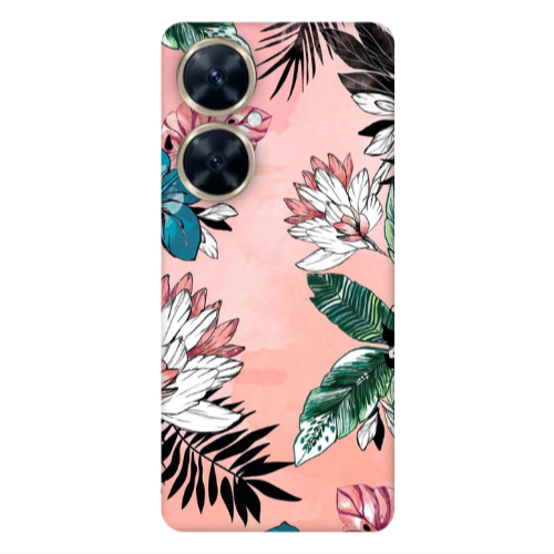 Huawei Nova 11i Tropical flowers Transparent Silicone TPU Θήκη