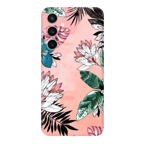 Samsung S24 FE Tropical flowers Transparent Silicone TPU Θήκη