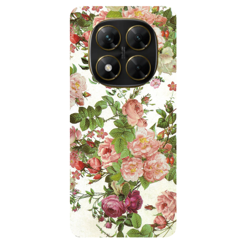 Xiaomi Poco X7 Pink roses 2 Transparent Silicone TPU Θήκη