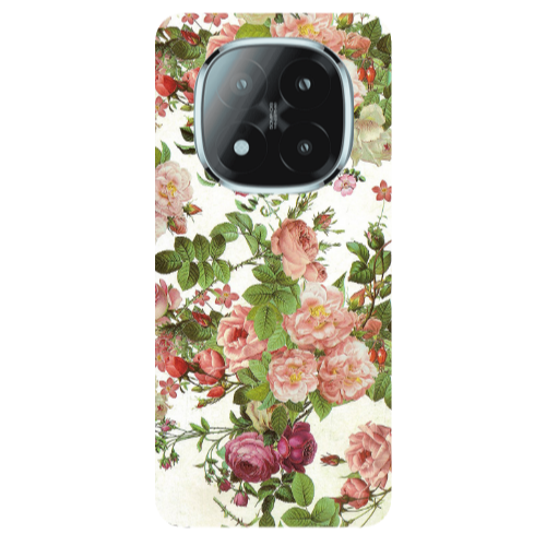 Xiaomi Redmi Note 14 Pro + 5g Pink roses 2 Transparent Silicone TPU Θήκη
