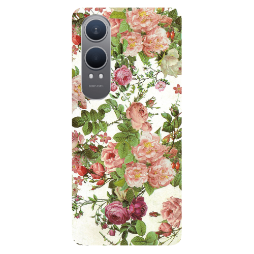 Oneplus Nord Ce 4 lite Pink roses 2 Transparent Silicone TPU Θήκη