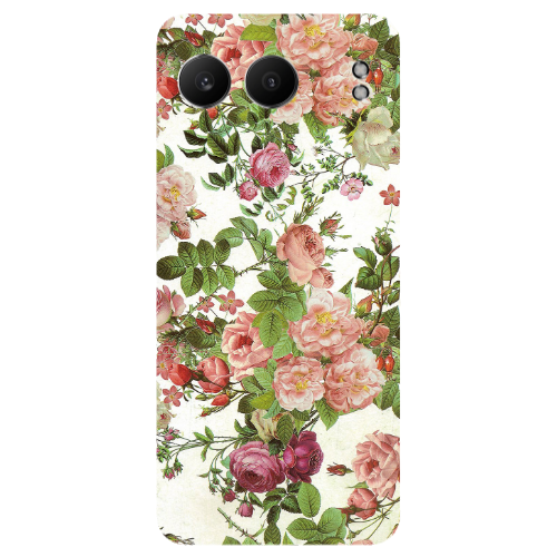 Oneplus Nord 4 Pink roses 2 Transparent Silicone TPU Θήκη