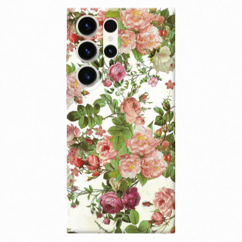 Samsung S25 Ultra Pink roses 2 Transparent Silicone TPU Θήκη