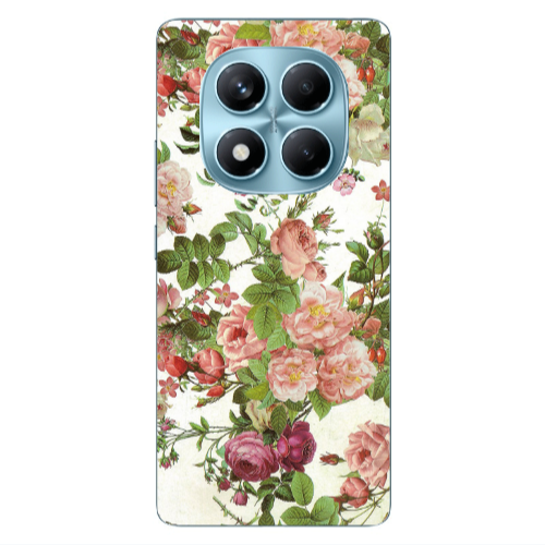 Xiaomi Redmi Note 14 Pro Pink roses 2 Transparent Silicone TPU Θήκη