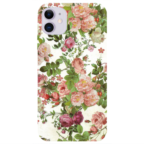 Apple iPhone 11  Pink roses 2 Transparent Silicone TPU Θήκη