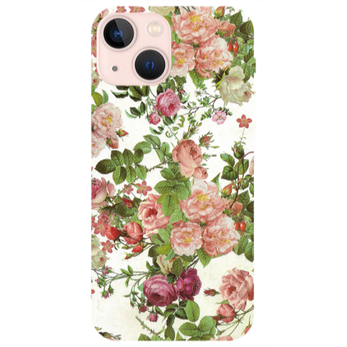 Apple iPhone 13 Pink roses 2 Transparent Silicone TPU Θήκη