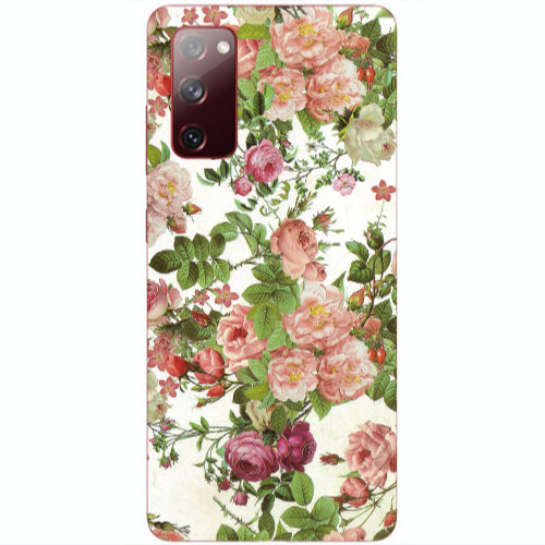 Samsung S20 FE Pink roses 2 Transparent Silicone TPU Θήκη