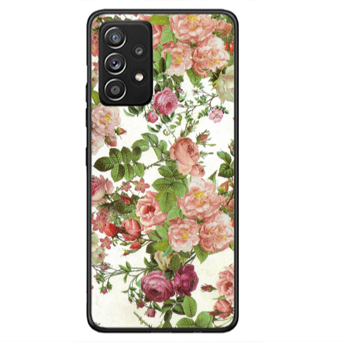 Samsung A33 Pink roses 2 Black Glossy Θήκη