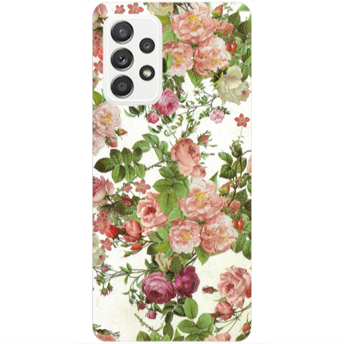 Samsung A53 Pink roses 2 Transparent Silicone TPU Θήκη
