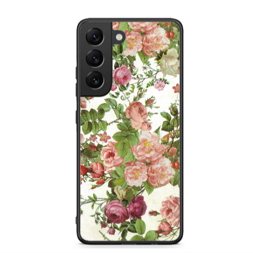 Samsung S22 Plus Pink roses 2 Black Glossy Θήκη