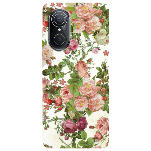 Huawei Nova 9 SE Pink roses 2 Transparent Silicone TPU Θήκη