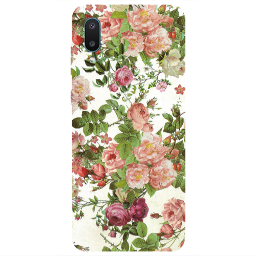 Samsung A02 Pink roses 2 Transparent Silicone TPU Θήκη