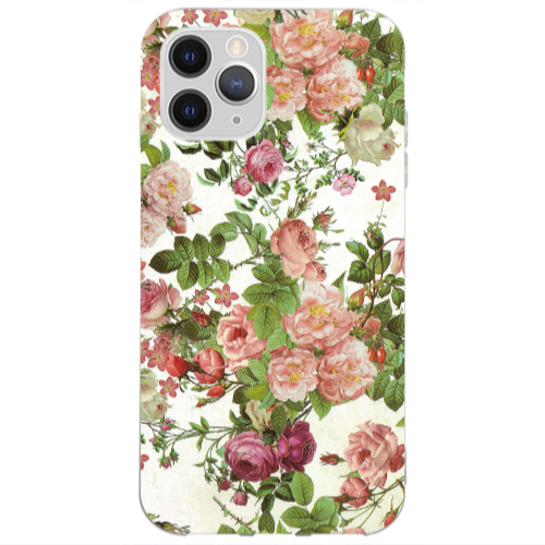Apple iPhone 13 Pro Pink roses 2 Transparent Silicone TPU Θήκη